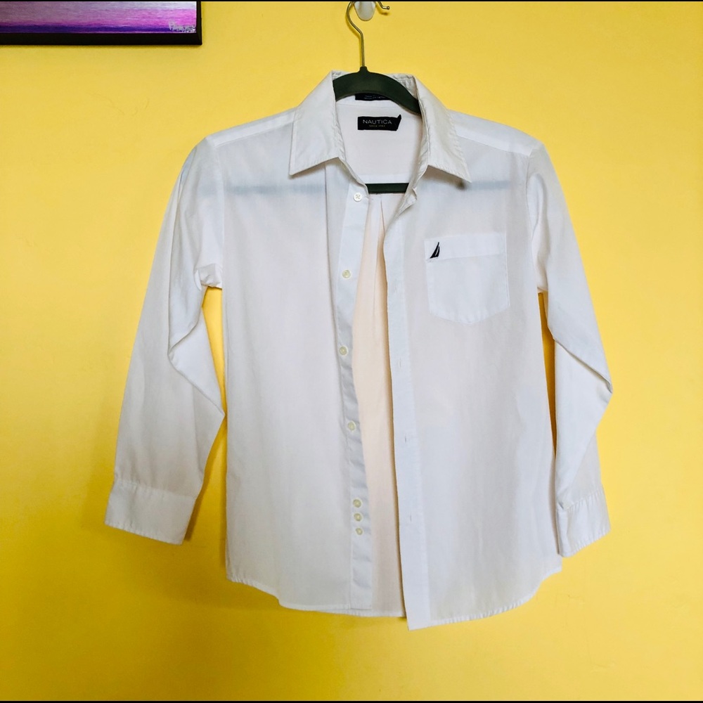 Nautica Kids White Button Down Shirts Size 12